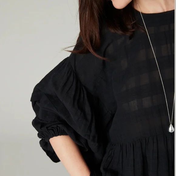 Beyond Nine Simone Black Cotton Top, Size L/XL - Picture 12 of 13